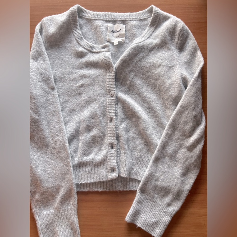 Aerie Gray Button Up Cardigan